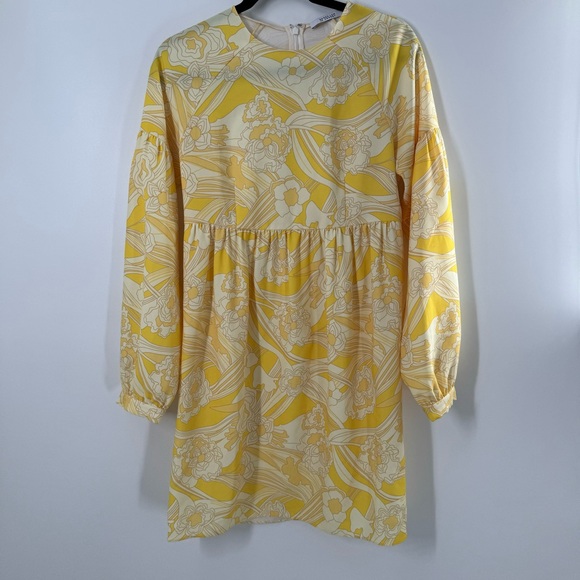Derek Lam Crosby 10 Yellow Floral Mini Dress Women’s Small Size 2 - Picture 1 of 7